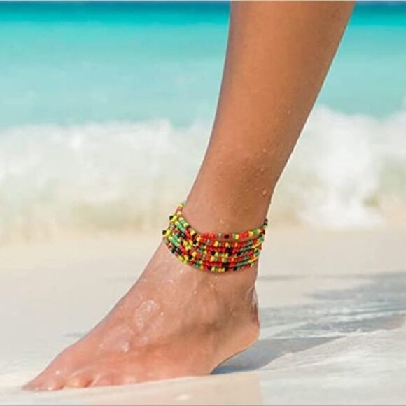 Áfrican Rainbow Dyed Seed Bead Bracelets ( 4 Pc) - Picture 2 of 8